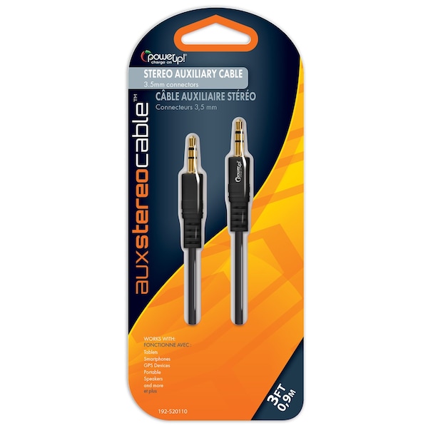 Power Up! Auxiliary Cable - 3.5mm Black 192-520110 - main